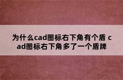 为什么cad图标右下角有个盾 cad图标右下角多了一个盾牌